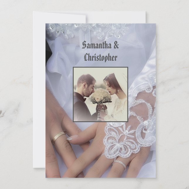 Brautpavillon - Hochzeitskleid Foto Einladung (Rückseite)