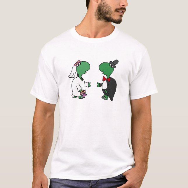 Brautpavillon und Hochzeitsdesign der Groom Turtle T-Shirt (Vorderseite)