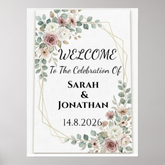 Brautposter mit floralem geometrischem Muster in D Poster