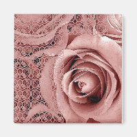 Brautrosenstrauß Vintage Pink mit Spitze
