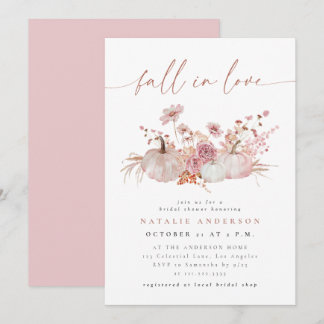 Brautschauer 'Blush Pink Fall in Love' Einladung