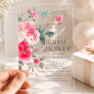 Brautschauer-Einladung Blush Blossom Acryleinladungen
