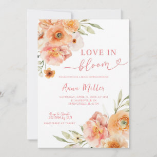 Brautschauer-Einladung Blush Peach Love in Bloom Einladung