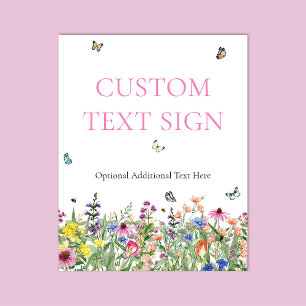 Brautschauer-Schild mit Wildblumen Poster