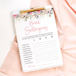 Brautschauer-Spielkarte mit floralem Rosé Einladung