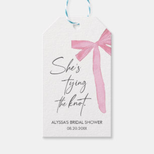 Brautschleife Rosa - She's Tying The Knot Brautpar Geschenkanhänger
