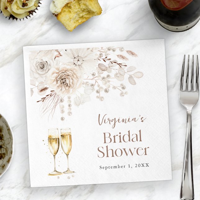 Brautschmaus Serviette mit Perlen (Pearls Bridal Shower Napkin
)