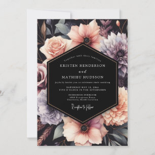 Brautschmuck Blush Noir Floral Einladung