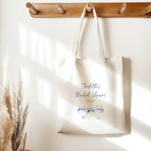Brautschmuck-Schriftzug-Coquette-Bogen Blaue Hochz Tragetasche