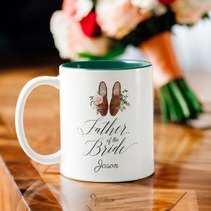 Brautschuh des Vaters mit Wasserfarben-Floralmuste Zweifarbige Tasse