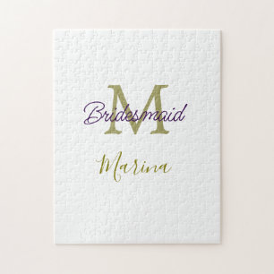 Brautstamm-Monogramm-Junggesellinnenabschied einfa Puzzle