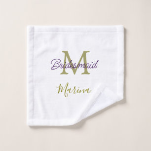 Brautstamm-Monogramm-Junggesellinnenabschied einfa Waschlappen