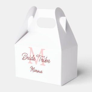 Brautstamm-Monogramm rote Brautparty einfach mini Geschenkschachtel
