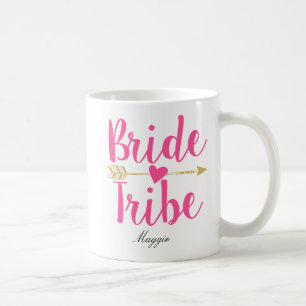 Brautstamm Personalisiert rosa Hochzeit Kaffeetasse