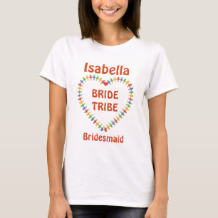 Brautstamm, Personalisiertes Herz von Bridesmaid T-Shirt