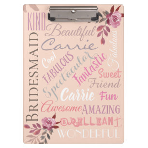 Brautstamm Personalized Herbst Rose Gold Klemmbrett
