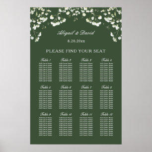 Brautstrauß aus Baby's Breath auf Salbeigrünem Hoc Poster