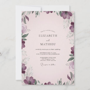Brautstrauß Blush Pflaume Anemone Einladung