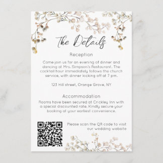 Brautstrauß-Einlegekarte für die Hochzeit Begleitkarte