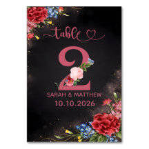 Brautstrauß Florale Hochzeitstisch Nummer 2 Karte