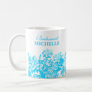 Brautstrauß-Geschenkkorb Türkis Kaffeetasse