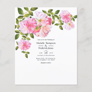 Brautstrauß Hochzeit mit rosa Rosen Flyer