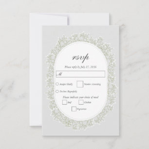 Brautstrauß-Monogramm Gypsophila Florale Hochzeit RSVP Karte