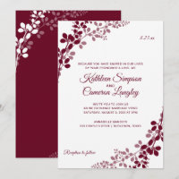 Brautstrauß oder Reben Hochzeitskarten | Marsala