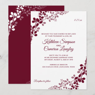 Brautstrauß oder Reben Hochzeitskarten Marsala Einladung