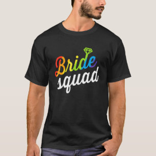 Brauttruppe Lgbt Regenbogenflagge Lesbische Jungge T-Shirt