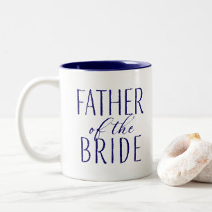 Brautvater in Navy Blau Zweifarbige Tasse