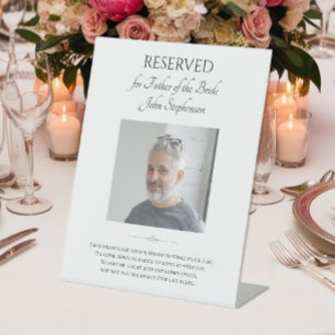 Brautvater Rettete ein Foto für Hochzeiten Sockelschild