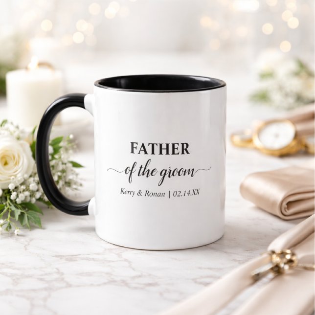 Brautvater Schwarz und Weiß Personalisiert Tasse (Von Creator hochgeladen)