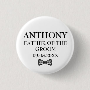 Brautvater Schwarze Elegante Geschenke Hochzeit Button