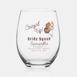 Brautviertel Rustikales Pink Cowgirl Up Bacheloret Weinglas Ohne Stiel