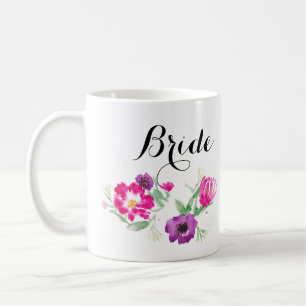 Brautwatercolor-Blumen-Tasse Tasse