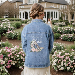 Brautziffer Blumenschuh Jeansjacke