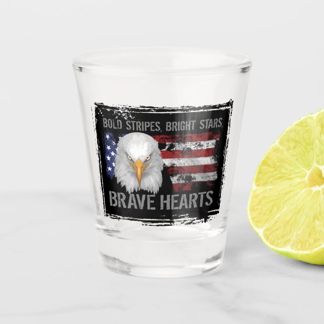 Brave American Hearts Schnapsglas (Vorderseite)