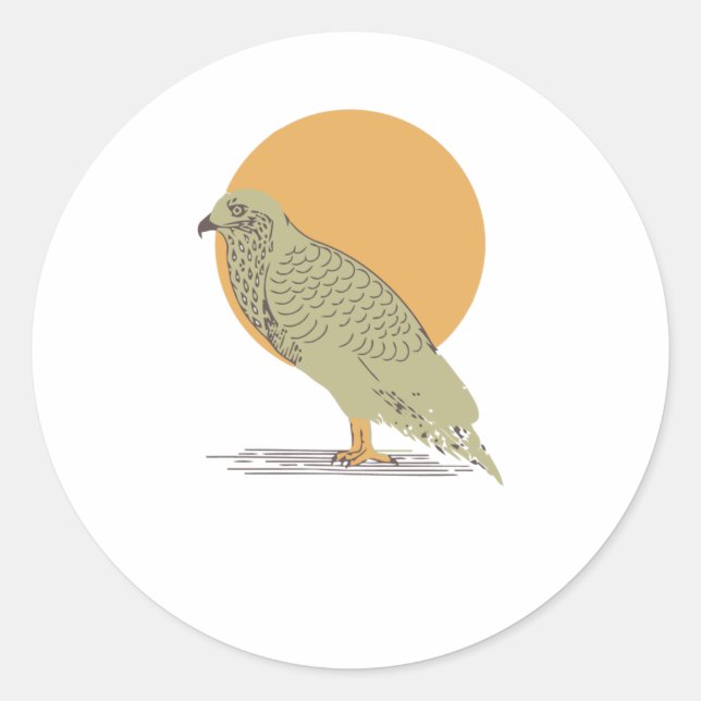 Brave Buzzard Runder Aufkleber (Vorderseite)