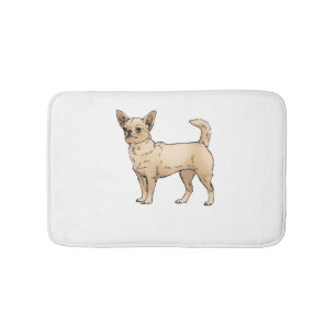 Brave Chihuahua Blue Badematte