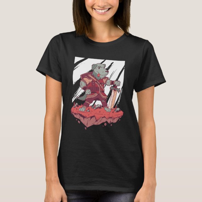 Brave Dog - Cartoon Design T-Shirt (Vorderseite)