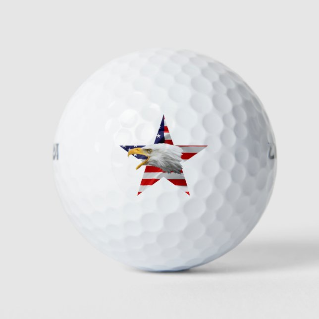 Brave Eagle, die amerikanische Flagge, Patriotic Golfball (Vorderseite)