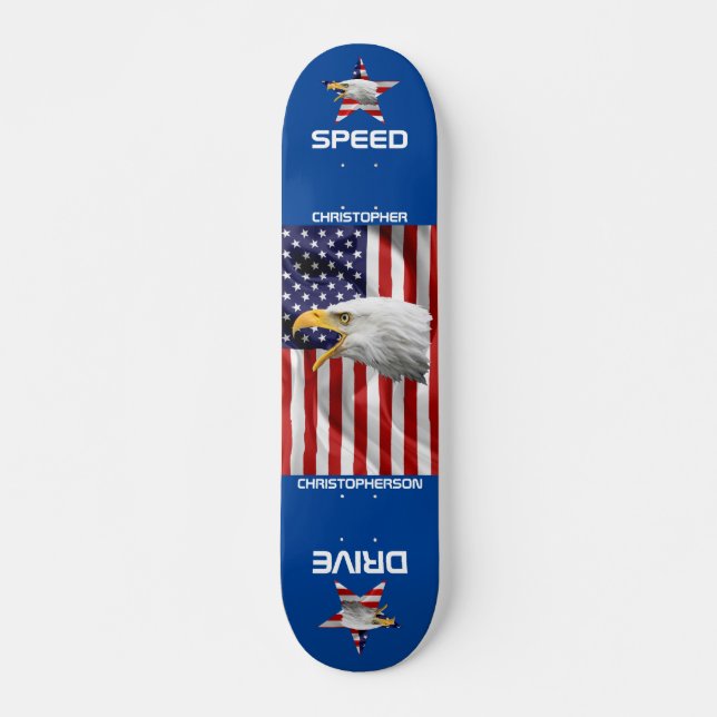 Brave Eagle, die amerikanische Flagge, Patriotic Skateboard (Vorne)