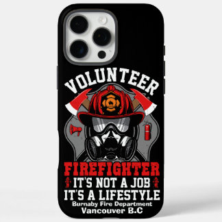 Brave Feuerwehrmann bereit für Action in lebendige iPhone 16 Pro Max Hülle
