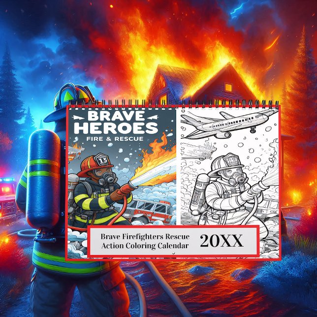 Brave Firefighter Rescue Action Coloring 20xx Kalender (Von Creator hochgeladen)