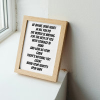 Brave Heart inspirierendes Mini-Gedicht