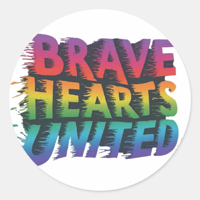 Brave Hearts United Runder Aufkleber (Vorderseite)
