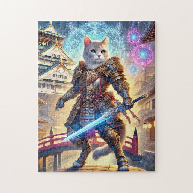 Brave Hero Cat of Fantasy Osaka Castle Town Puzzle (Vertikal)