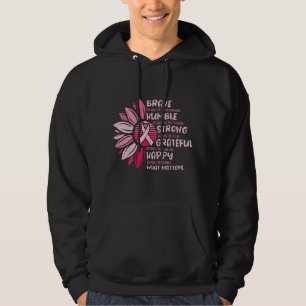 Brave Humble Breast Cancer Awareness Sonnenblumen Hoodie