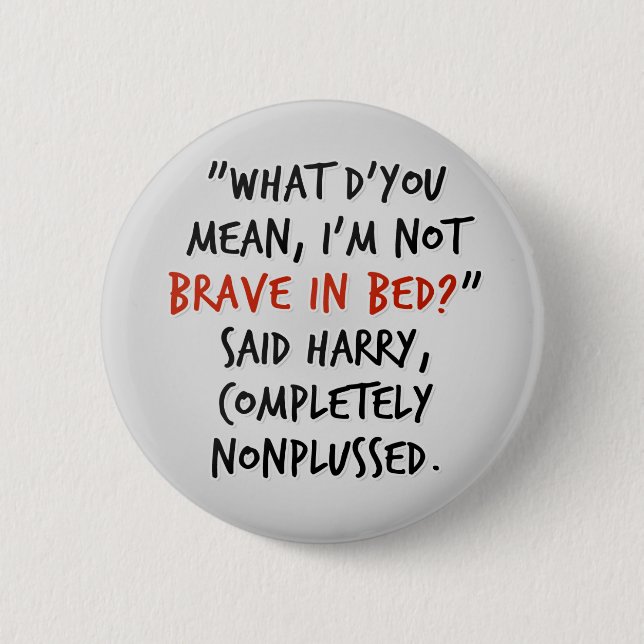 Brave im Bett Button (Vorderseite)
